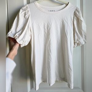 LOFT Cream Short Sleeve Tee